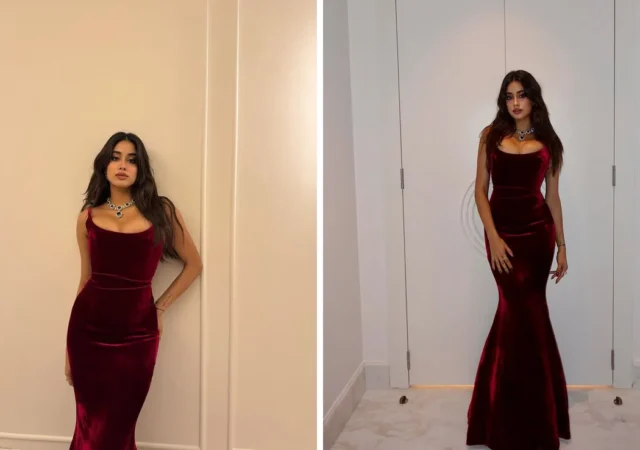 Janhvi Kapoor Velvet Gown